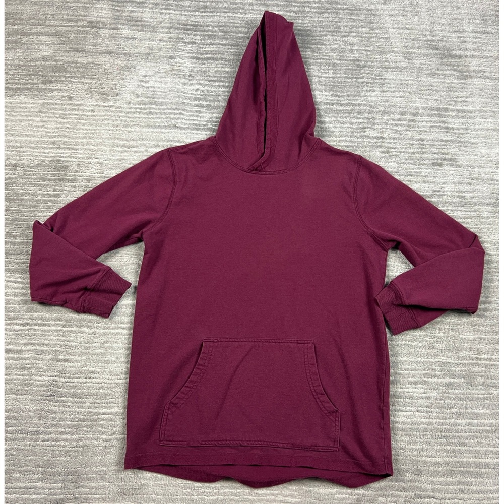Retrofit Hoodie Boys L 14/16 Burgundy Pullover Kangaroo Pocket Curved Hem Fleece